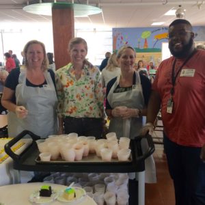 Volunteers at RPS Fruit and Veggie week at Mary Munford Elementary School!